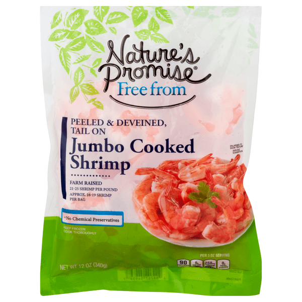 Nature'S Promise Cooked Shrimp Peeled Tail-On Jumbo 21- Per