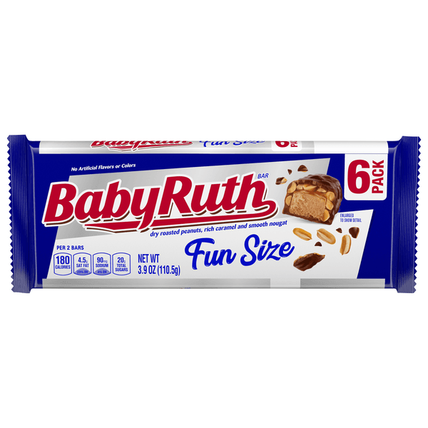 Baby Ruth Peanuts Caramel & Nougat Candy Bars Snack Size