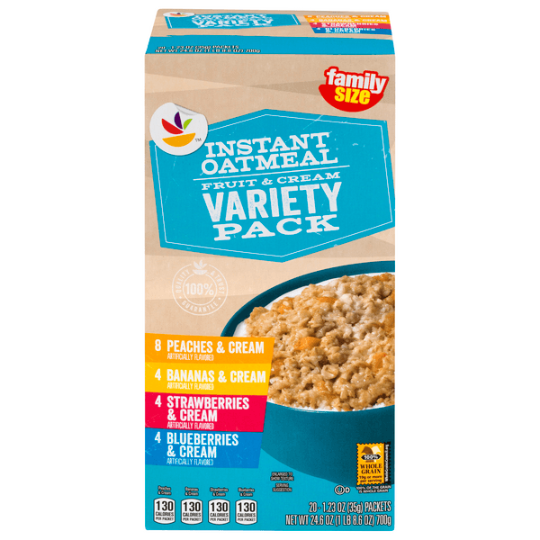 Our Brand Instant Oatmeal Fruit & Cream Variety Pack Family Size