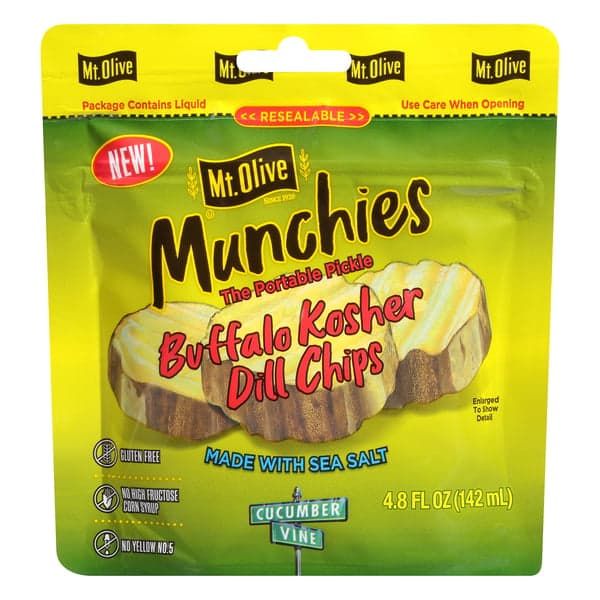 Mt. Olive Munchies Pickle Chips Buffalo Kosher Dill Gluten Free