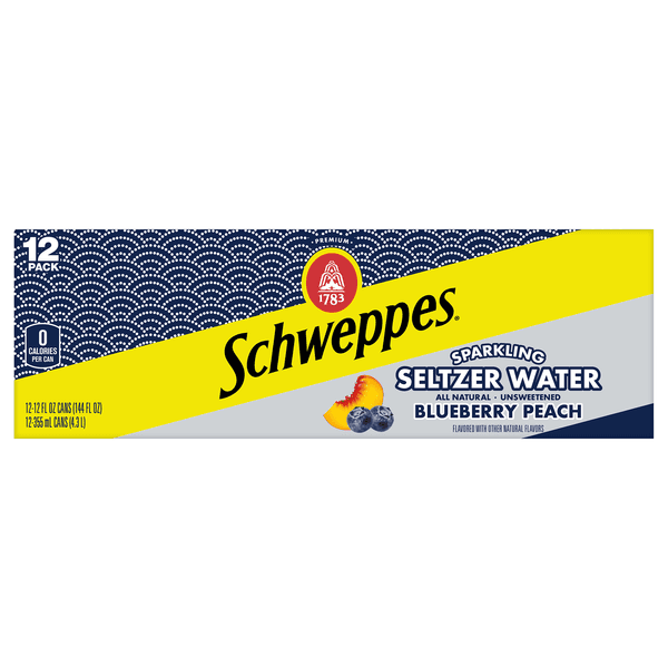 Schweppes Blueberry Peach Sparkling Seltzer Water