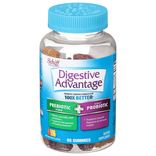 Digestive Advantage Probiotic Plus Fiber Gummies Fruit Flavors