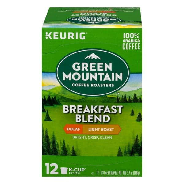 Green Mountain Decaf Breakfast Blend Light Roast Coffee K