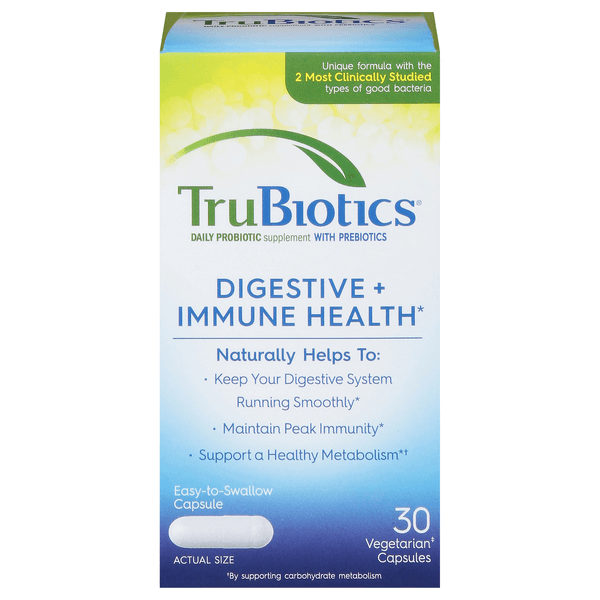 Trubiotics Digestive + Immune Health Capsules Vegetarian