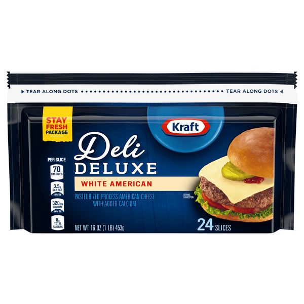 Kraft Deli Deluxe White American Cheese Slices Bag