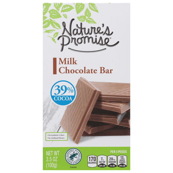 Nature'S Promise Milk Chocolate Bar 39% Cocoa