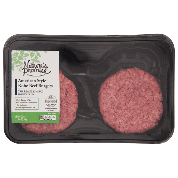 Nature'S Promise 73% Lean 27% Fat American Style Kobe Beef Burgers