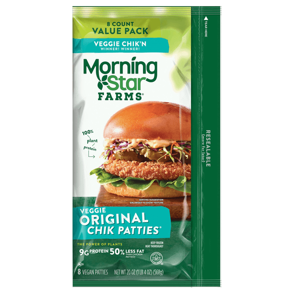 Morningstar Farms Plant-Based Vegan Veggie Original Chik Patties