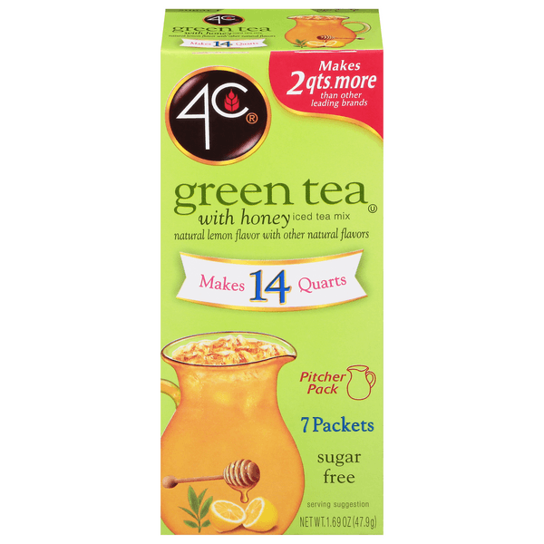  Sugar Free Lemon Flavor Green Iced Tea Mix W/Honey Pitcher