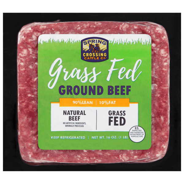 Spring Crossing Cattle Co. Grass-Fed 90% Lean 10% Fat Ground Beef Fresh