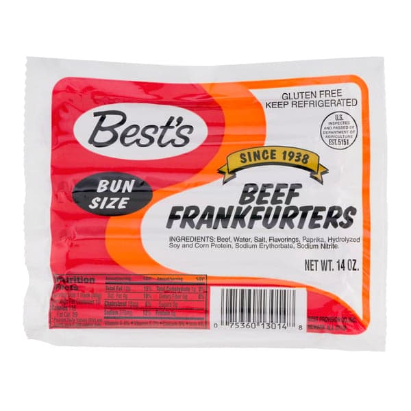 Best'S Bun Size Beef Frankfurters