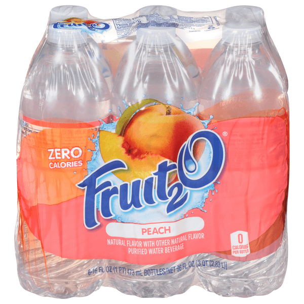 Fruit2O Zero Calories Peach Flavored Purified Water Beverage