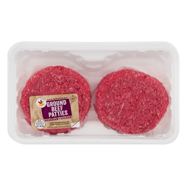 Stop & Shop Natural 90% Lean 10% Fat Ground Beef Patties - Fresh