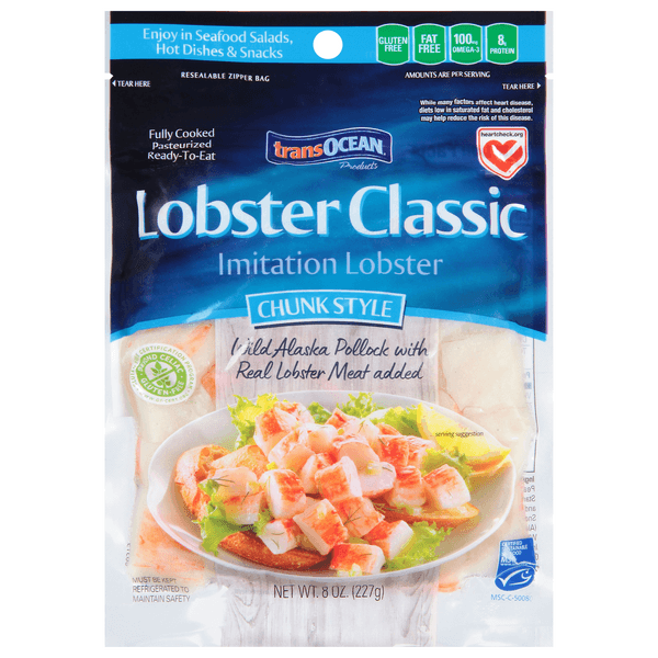 Transocean Lobster Classic Chunk Style Imitation Lobster Meat Fresh