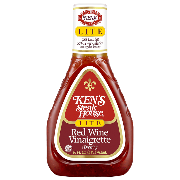 Kens Steak House Red Wine Vinegar & Olive Oil Salad Dressing Light