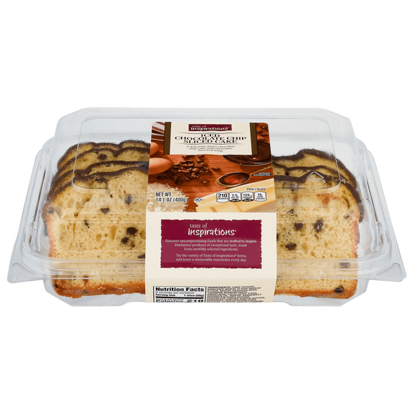 Taste Of Inspirations Sliced Cake Iced Chocolate Chip