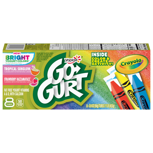 Yoplait Go-Gurt Crayola Bright Colors Yogurt Tubes