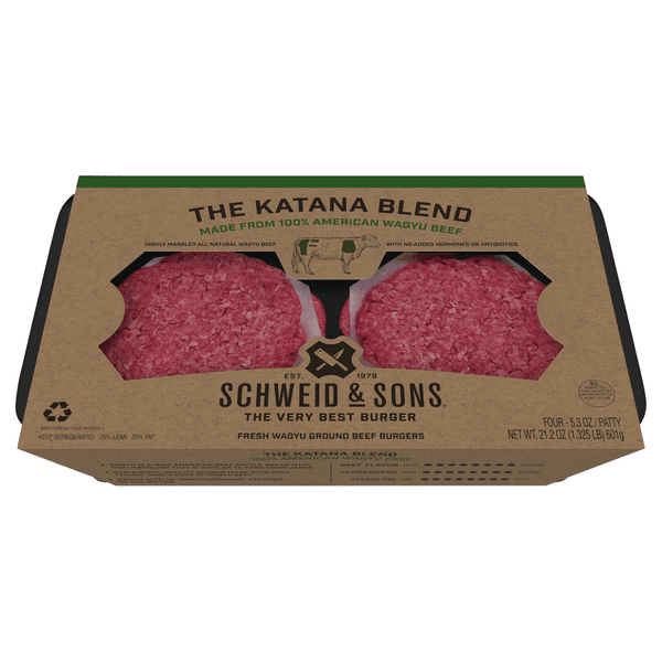 Schweid & Sons The Katana Blend Wagyu Ground Beef Burgers - Fresh