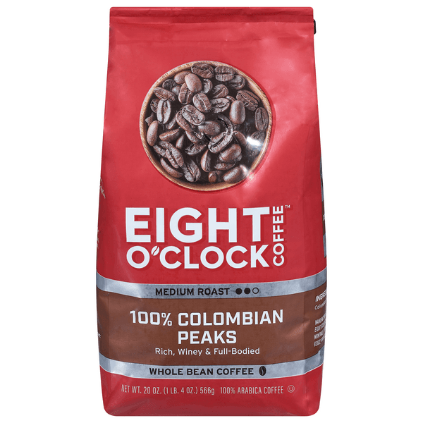 Eight O'Clock 100% Colombian Peaks Medium Roast Whole Bean Coffee
