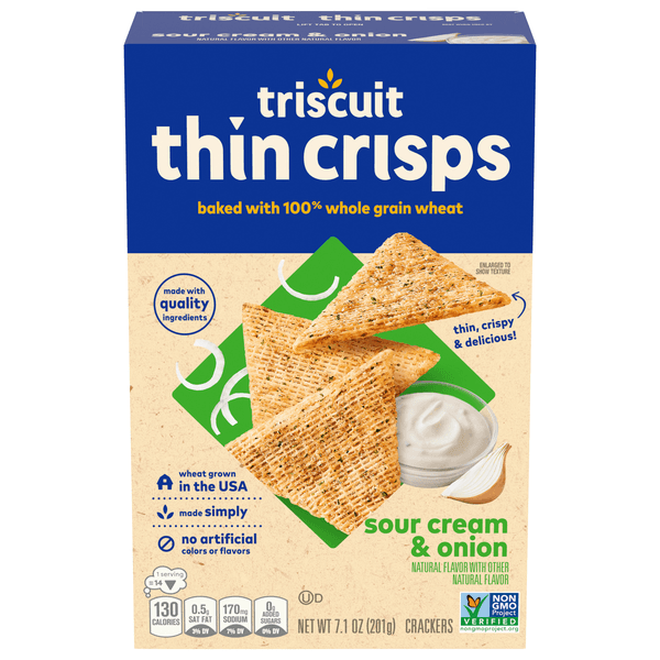 Nabisco Triscuit Thin Crisps Whole Grain Wheat Crackers Sour Cream & Onion