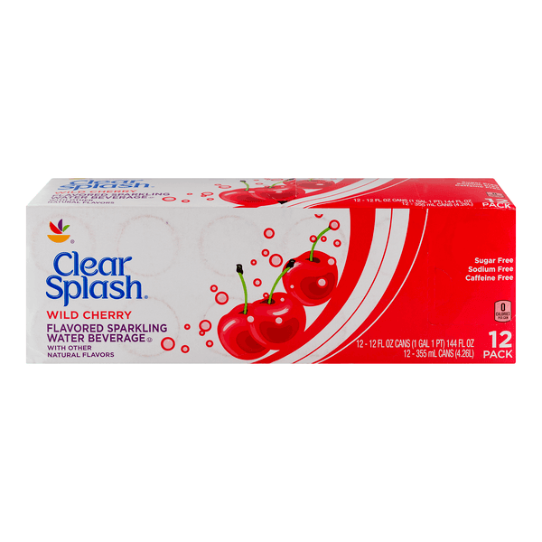 Giant Clear Splash Sparkling Water Beverage Wild Cherry