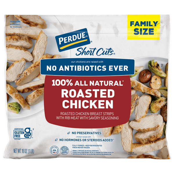 Perdue Short Cuts Roasted Chicken Breast Strips No Antibiotics Ever Fully Cooked In Bag