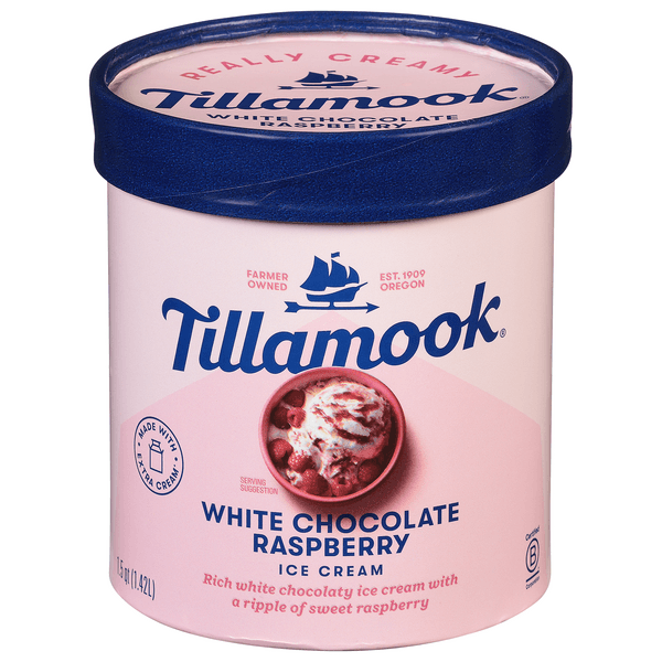 Tillamook White Chocolate Raspberry Ice Cream