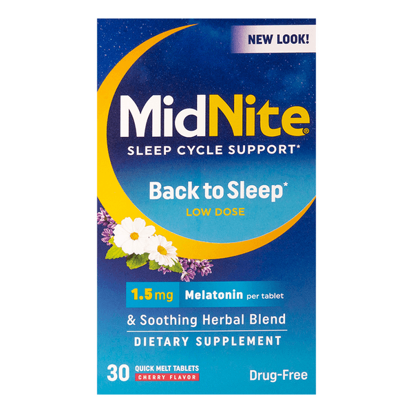 Midnite Back To Sleep Cherry Flavored Melatonin