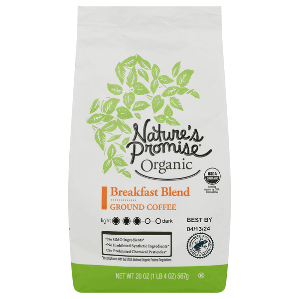 Nature'S Promise Organic Breakfast Blend Medium Roast Ground Coffee
