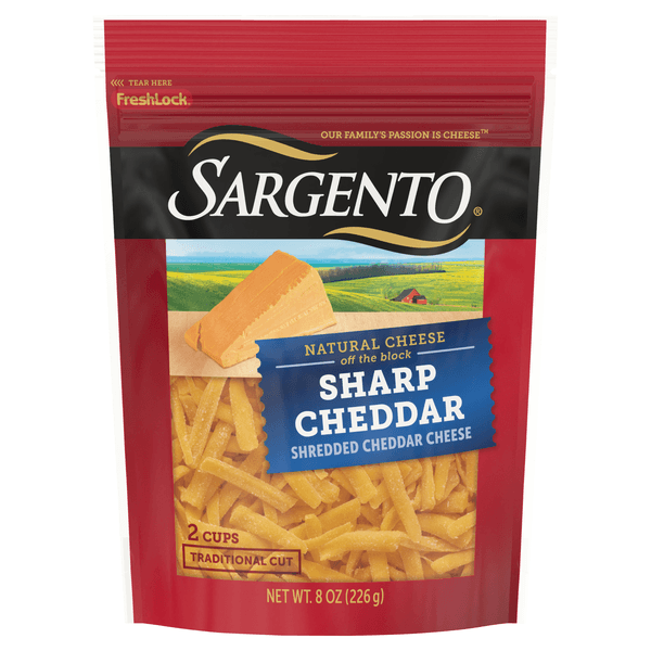 Sargento Off The Block Cheese Shredded Sharp Cheddar