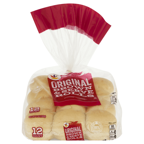 Giant Brown & Serve Rolls White
