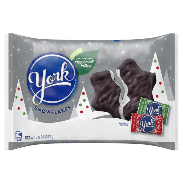 York Snowflakes Dark Chocolate Covered Peppermint Patties Candy