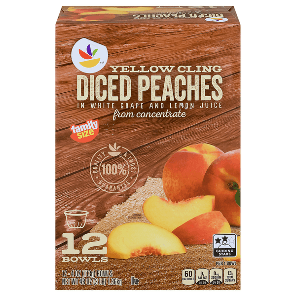 Stop & Shop Fruit Cups Yellow Cling Diced Peaches In 100% Juice