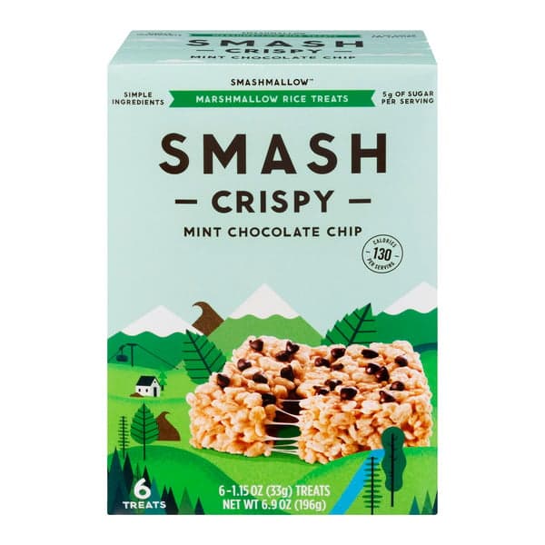 Smashmallow Crispy Marshmallow Rice Treats Mint Chocolate Chip