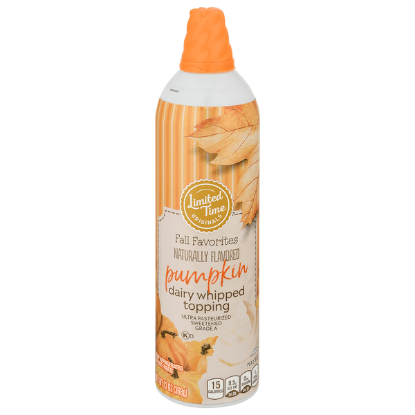 Limited Time Originals Fall Favorites Dairy Whipped Topping Pumpkin