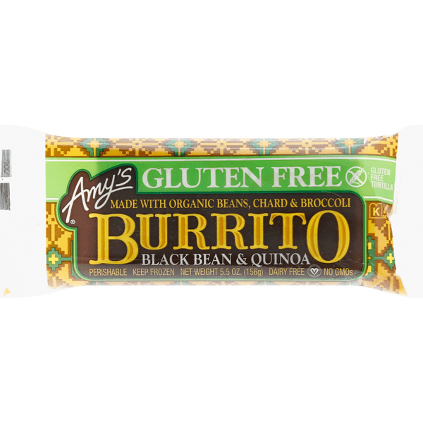 Amy'S Burrito Black Beans & Quinoa Gluten Free Dairy Free Organic