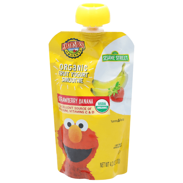 Earth'S Best Organic Sesame Street Fruit Yogurt Smoothie Strawberry Banana