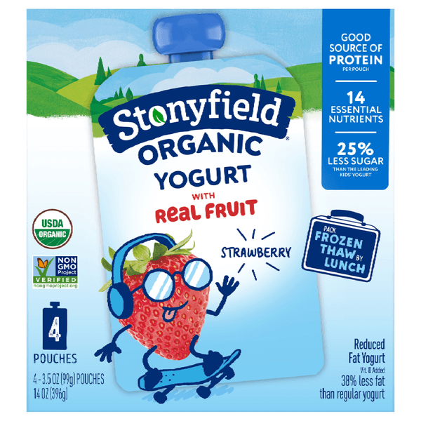 Stonyfield Organic Kids Low Fat Strawberry Yogurt Pouch