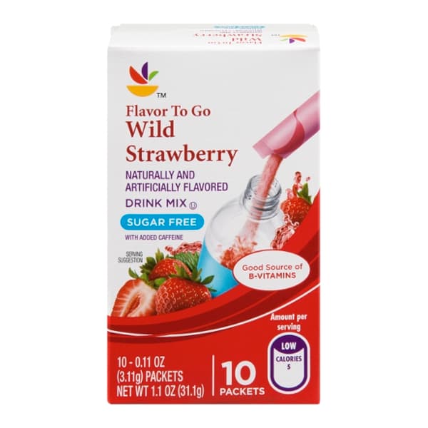 Stop & Shop Flavor To Go Drink Mix Wild Strawberry Sugar Free