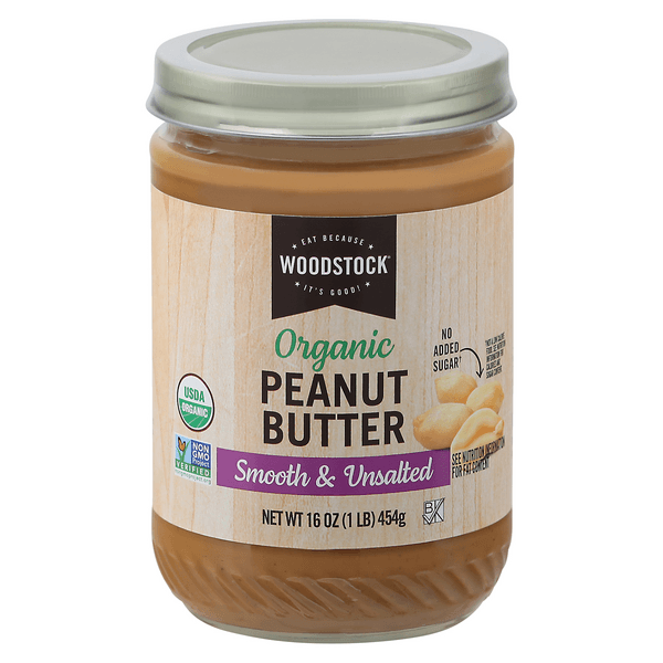 Woodstock Smooth Organic Unsalted Peanut Butter
