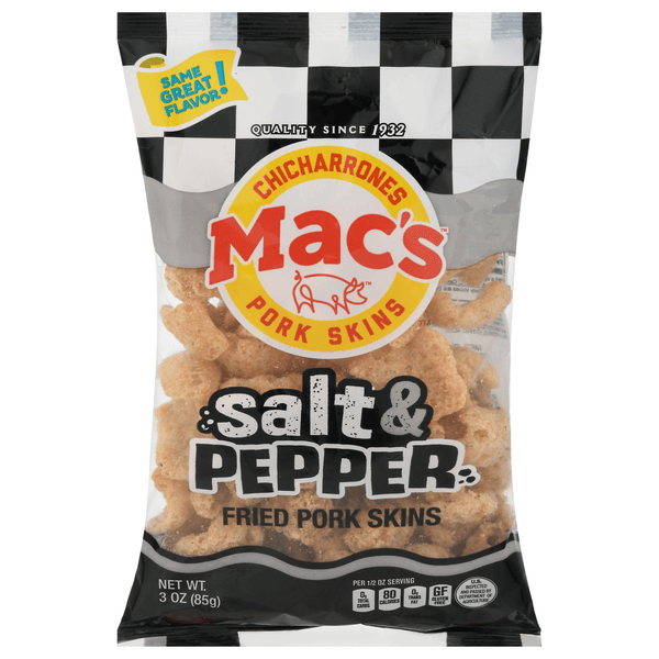 Mac'S Chicharrones Fried Pork Skins Salt & Pepper