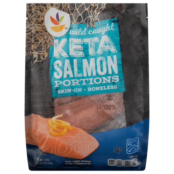 Stop & Shop Keta Salmon Portions Raw Skin On Boneless Wild Caught