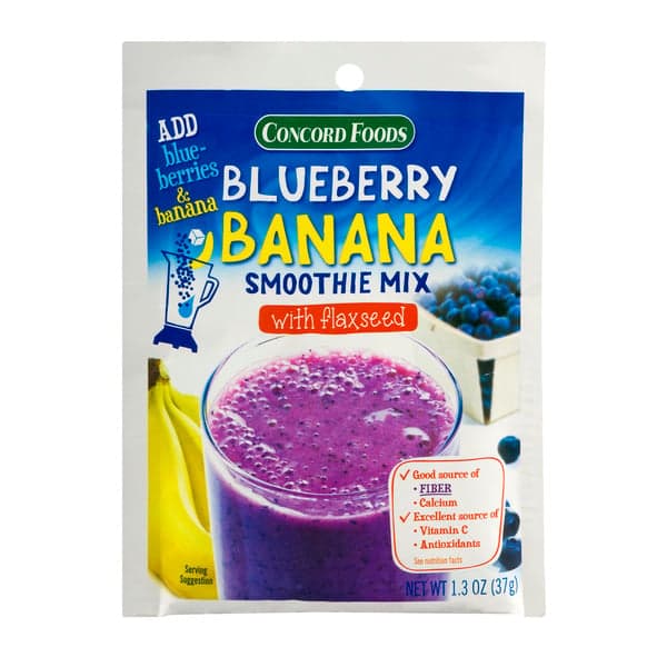 Concord Foods Smoothie Mix Blueberry Banana With Flaxseed