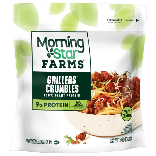 Morningstar Farms Crumbles Plant Based Protein Vegan Meat Grillers