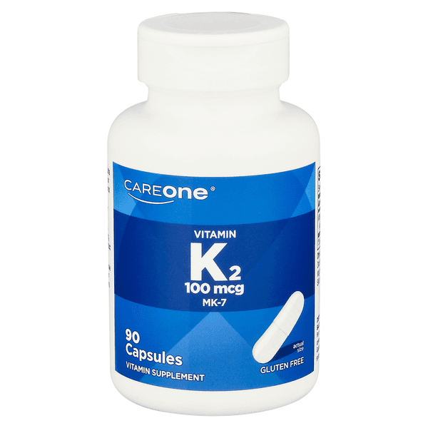 Careone Vitamin K2 100 Mcg Mk-7 Capsules Gluten Free