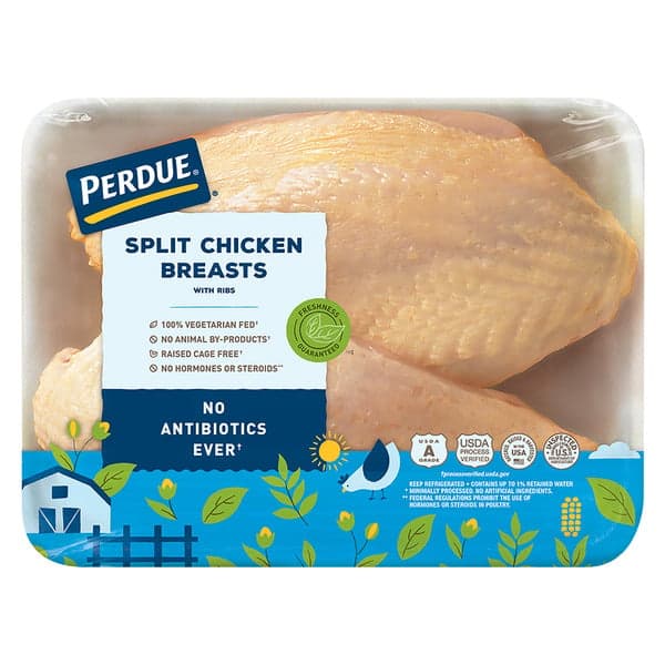 Perdue Chicken Breasts Split With Rib All Natural - T Fresh