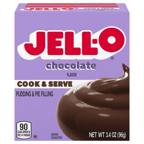 Jell-o Cook & Serve Chocolate Pudding & Pie Filling Mix Box