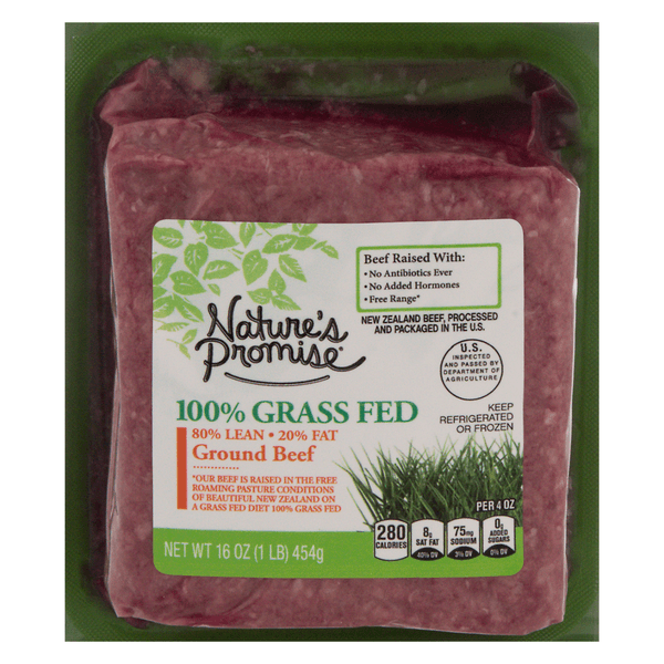 Nature'S Promise 100% Grass-Fed 80% Lean 20% Fat Ground Beef