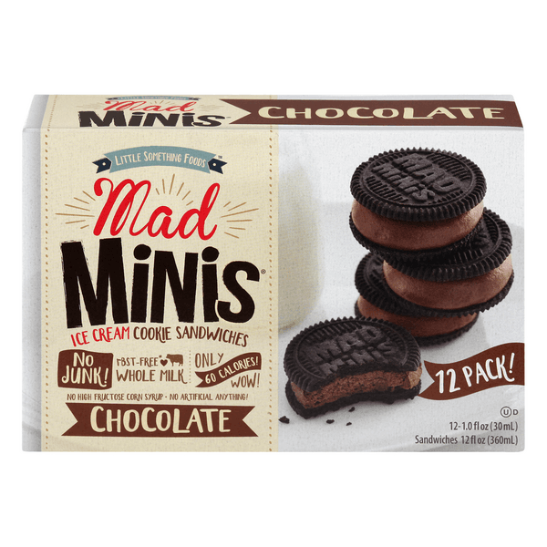 Little Something Foods Mad Minis Ice Cream Cookie Sandwich Chocolate