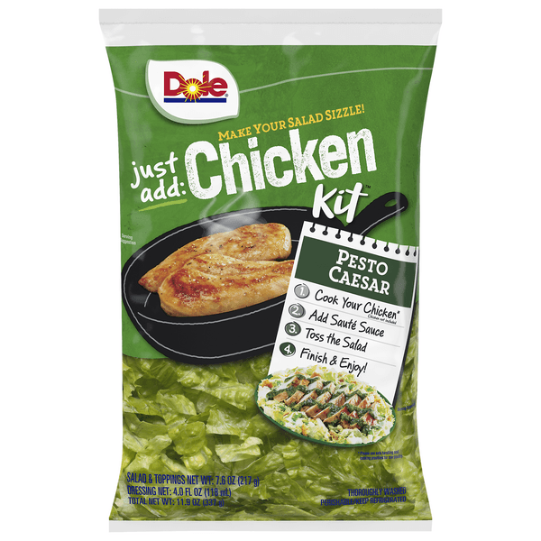 Dole Just Add Chicken Salad Kit Pesto Caesar